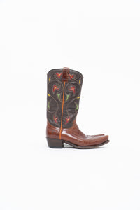 Vintage x FRYE Floral Embroidered Leather Cowboy Boot (6-6.5W)