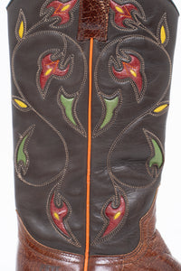 Vintage x FRYE Floral Embroidered Leather Cowboy Boot (6-6.5W)