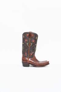 Vintage x FRYE Floral Embroidered Leather Cowboy Boot (6-6.5W)