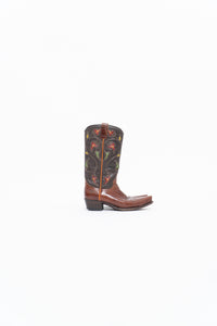 Vintage x FRYE Floral Embroidered Leather Cowboy Boot (6-6.5W)