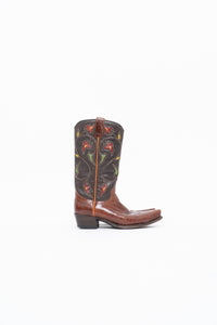 Vintage x FRYE Floral Embroidered Leather Cowboy Boot (6-6.5W)