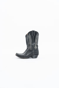 Vintage x FRYE Black, Silver Embroidered Cowboy Boot (8.5-9.5W)