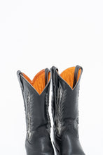 Load image into Gallery viewer, Vintage x FRYE Black, Silver Embroidered Cowboy Boot (8.5-9.5W)