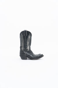 Vintage x FRYE Black, Silver Embroidered Cowboy Boot (8.5-9.5W)