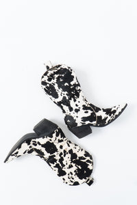 DINGO x Cow Print Pony Hair Western Boots (6.5W)