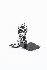 DINGO x Cow Print Pony Hair Western Boots (6.5W)