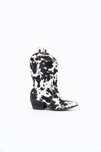 DINGO x Cow Print Pony Hair Western Boots (6.5W)