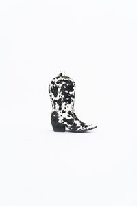 DINGO x Cow Print Pony Hair Western Boots (6.5W)