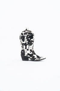DINGO x Cow Print Pony Hair Western Boots (6.5W)
