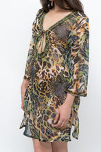 Load image into Gallery viewer, Vintage x Semi-sheer Leopard Beaded Coverup (XS-M)