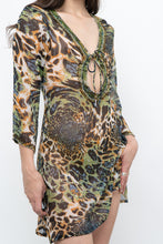 Load image into Gallery viewer, Vintage x Semi-sheer Leopard Beaded Coverup (XS-M)