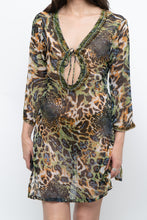Load image into Gallery viewer, Vintage x Semi-sheer Leopard Beaded Coverup (XS-M)