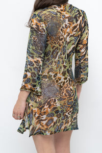 Vintage x Semi-sheer Leopard Beaded Coverup (XS-M)