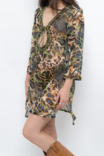 Load image into Gallery viewer, Vintage x Semi-sheer Leopard Beaded Coverup (XS-M)