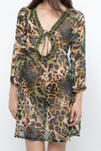 Load image into Gallery viewer, Vintage x Semi-sheer Leopard Beaded Coverup (XS-M)