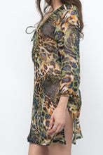 Load image into Gallery viewer, Vintage x Semi-sheer Leopard Beaded Coverup (XS-M)