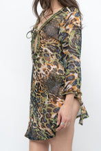 Load image into Gallery viewer, Vintage x Semi-sheer Leopard Beaded Coverup (XS-M)
