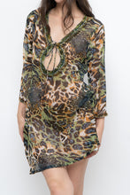 Load image into Gallery viewer, Vintage x Semi-sheer Leopard Beaded Coverup (XS-M)