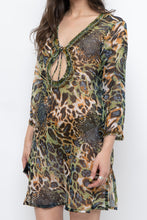 Load image into Gallery viewer, Vintage x Semi-sheer Leopard Beaded Coverup (XS-M)