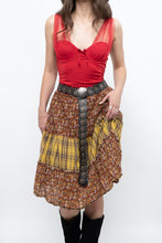 Load image into Gallery viewer, Vintage x Handmade Red, Yellow Plaid &amp; Floral Midi Skirt (S-L)