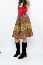 Load image into Gallery viewer, Vintage x Handmade Red, Yellow Plaid &amp; Floral Midi Skirt (S-L)