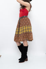 Load image into Gallery viewer, Vintage x Handmade Red, Yellow Plaid &amp; Floral Midi Skirt (S-L)