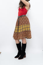Load image into Gallery viewer, Vintage x Handmade Red, Yellow Plaid &amp; Floral Midi Skirt (S-L)