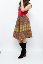 Load image into Gallery viewer, Vintage x Handmade Red, Yellow Plaid &amp; Floral Midi Skirt (S-L)
