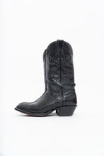 Load image into Gallery viewer, Vintage x ALBERTA BOOT CO. Black Embroidered Snakeskin Cowboy Boots (9M, 10W)