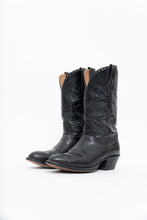 Load image into Gallery viewer, Vintage x ALBERTA BOOT CO. Black Embroidered Snakeskin Cowboy Boots (9M, 10W)