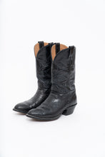 Load image into Gallery viewer, Vintage x ALBERTA BOOT CO. Black Embroidered Snakeskin Cowboy Boots (9M, 10W)