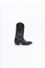 Load image into Gallery viewer, Vintage x ALBERTA BOOT CO. Black Embroidered Snakeskin Cowboy Boots (9M, 10W)