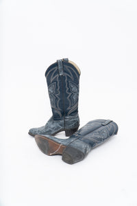 Vintage x Blue Butterfly Embroidered Cowboy Boots (5-6W)