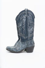 Load image into Gallery viewer, Vintage x Blue Butterfly Embroidered Cowboy Boots (5-6W)