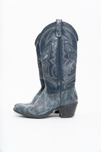 Vintage x Blue Butterfly Embroidered Cowboy Boots (5-6W)