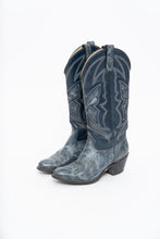 Load image into Gallery viewer, Vintage x Blue Butterfly Embroidered Cowboy Boots (5-6W)