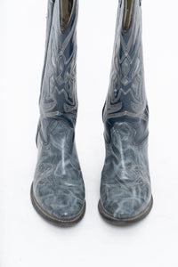 Vintage x Blue Butterfly Embroidered Cowboy Boots (5-6W)