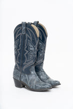Load image into Gallery viewer, Vintage x Blue Butterfly Embroidered Cowboy Boots (5-6W)