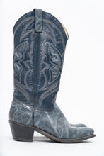 Load image into Gallery viewer, Vintage x Blue Butterfly Embroidered Cowboy Boots (5-6W)