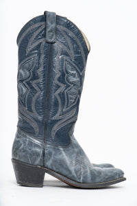 Vintage x Blue Butterfly Embroidered Cowboy Boots (5-6W)