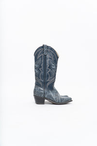 Vintage x Blue Butterfly Embroidered Cowboy Boots (5-6W)