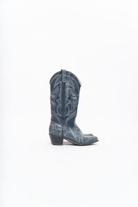 Vintage x Blue Butterfly Embroidered Cowboy Boots (5-6W)