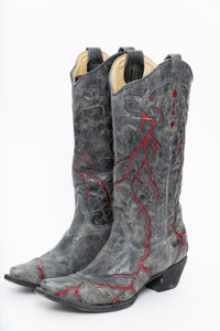 Vintage x CORRAL Lightning Leather Cowboy Boot (6-7W)