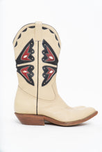 Load image into Gallery viewer, Vintage x REED’S SHOES Butterfly Embroidered Cream Leather Cowboy Boot (8.5, 9W)