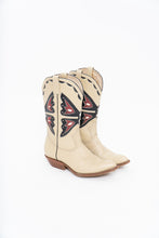 Load image into Gallery viewer, Vintage x REED’S SHOES Butterfly Embroidered Cream Leather Cowboy Boot (8.5, 9W)