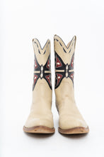 Load image into Gallery viewer, Vintage x REED’S SHOES Butterfly Embroidered Cream Leather Cowboy Boot (8.5, 9W)