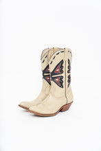 Load image into Gallery viewer, Vintage x REED’S SHOES Butterfly Embroidered Cream Leather Cowboy Boot (8.5, 9W)