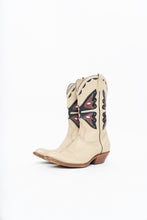 Load image into Gallery viewer, Vintage x REED’S SHOES Butterfly Embroidered Cream Leather Cowboy Boot (8.5, 9W)