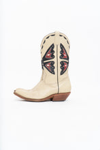 Load image into Gallery viewer, Vintage x REED’S SHOES Butterfly Embroidered Cream Leather Cowboy Boot (8.5, 9W)