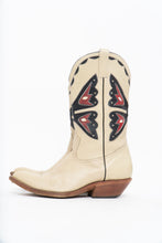 Load image into Gallery viewer, Vintage x REED’S SHOES Butterfly Embroidered Cream Leather Cowboy Boot (8.5, 9W)